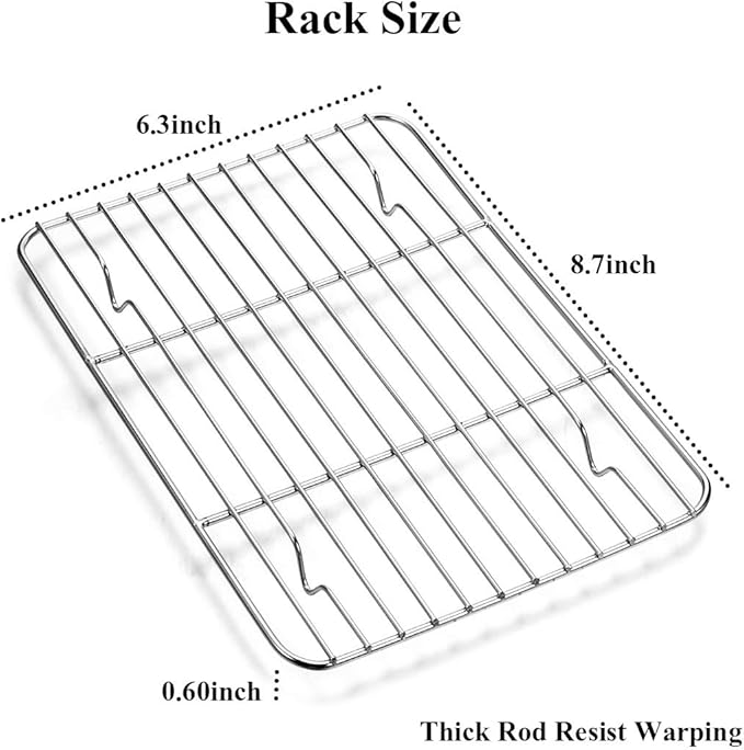 Wildone Baking Sheet with Rack Set, Stainless Steel Cookie Pan baking Tray with - Image 5