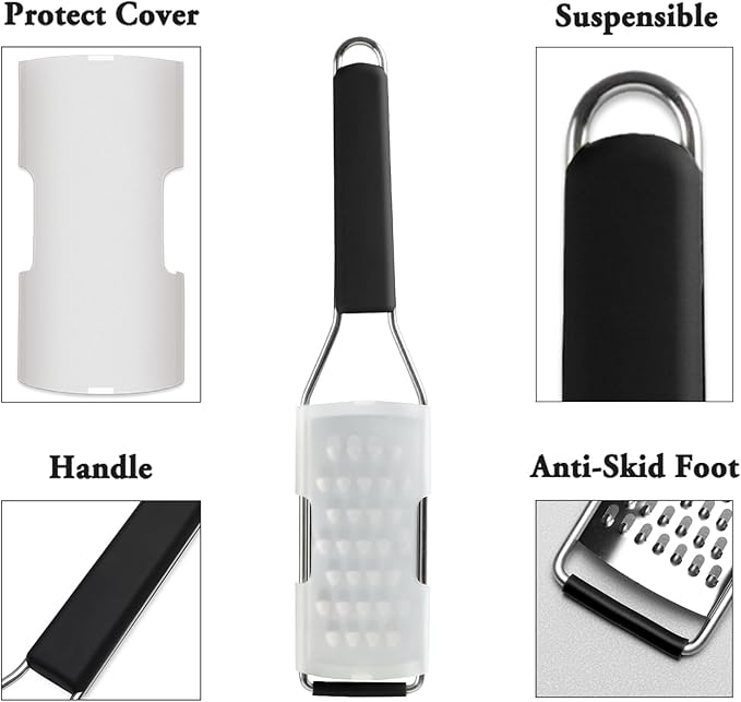 Cambom Cheese Grater Vegetable Shredder & Citrus Zester Lemon Zester - Image 3