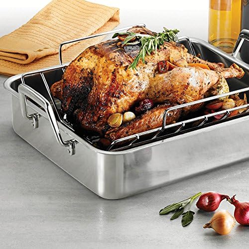 Tramontina 16.5-Inch Stainless Steel Deep Roasting Pan with Rack