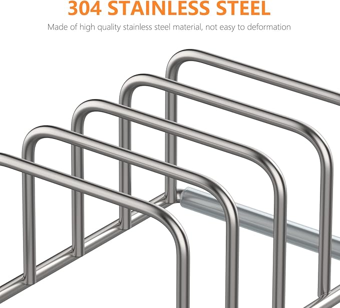 KORRTFID Cutting Board Holder, 2PSC Cutting Board Organizer Rack, 304 Stainless - Image 3