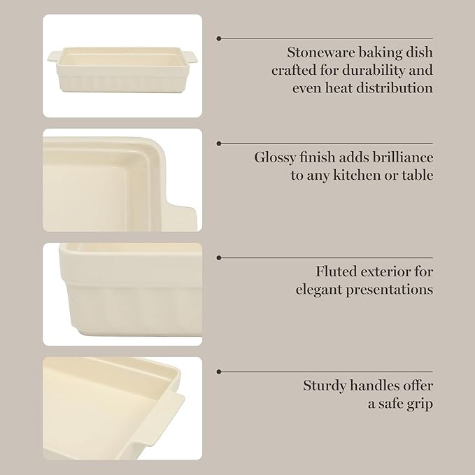 Martha Stewart Broadbrook Ceramic Bakeware, 13x9 Inch Rectangular Baking Dish - Image 4