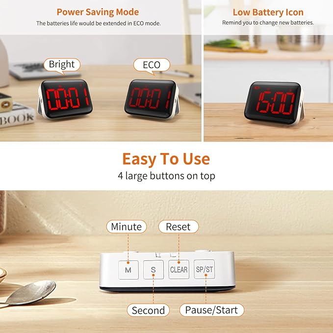 VOCOO Magnetic Kitchen Timer for Cooking - Image 5