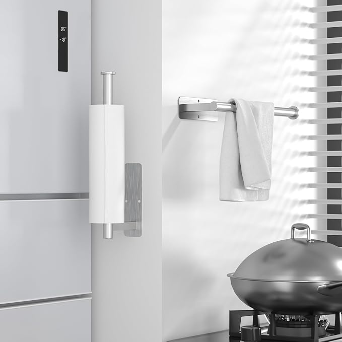 ASTOFLI Paper Towel Holder Under Cabinet No Drilling, Self Adhesive Paper Towel - Image 5