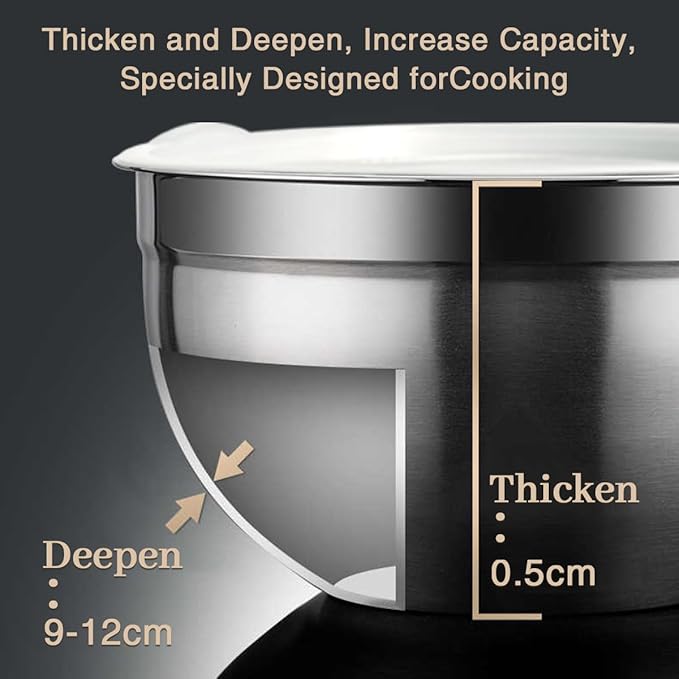 Mixing Bowls, Utensils for the Kitchen, Dishwasher Safe, 3.75L / 3.25L / 2.5L / - Image 4