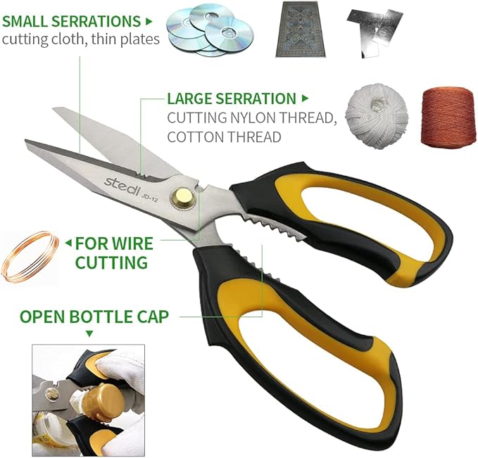 Stedi Scissors Heavy Duty 8-Inch, Sharp Stainless Steel Shears - Image 2