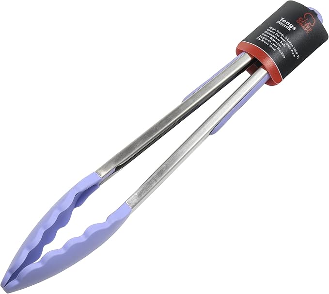 Chef Craft Premium Silicone Cooking Tongs, 12 inch, Pastel Blue - Image 2