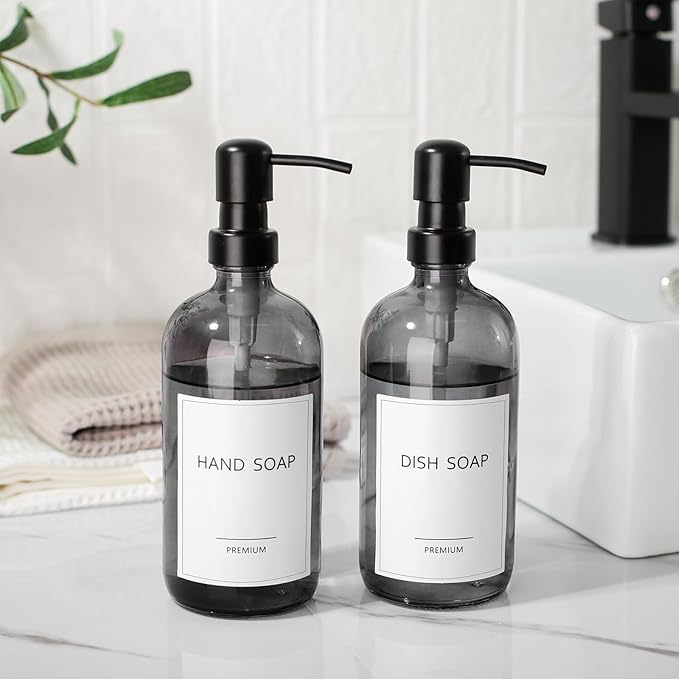 GMISUN Black Soap Dispenser, 2 Pack Hand Soap Dispensers - Image 4
