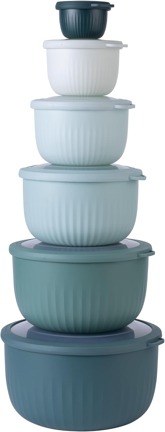 COOK WITH COLOR Prep Bowls with Lids- Wide and Deep Nesting Plastic Small by CookwithColor