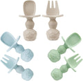 PandaEar 6 Pack Silicone Baby Spoons and Fork Feeding Set- Anti-Choke First by PandaEar