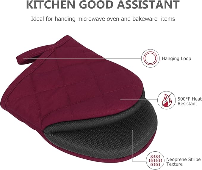 1 Pair Short Oven Mitts - Image 4