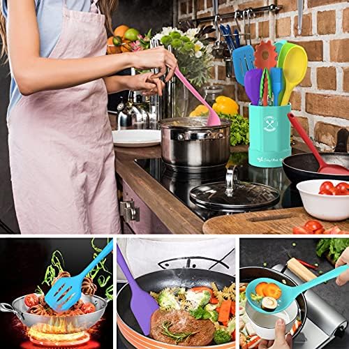 Silicone Kitchen Utensils Set, 16-Piece Silicone Cooking Utensils by Deedro