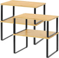 NEX Cabinet Organizer Shelf Set of 4, Stackable Kitchen Counter Shelves by NEX