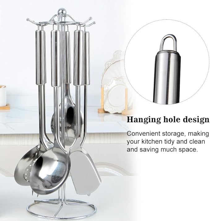 5 PCS Cooking Utensils Set Stainless Steel Kitchen Utensils Gadgets Resistant - Image 7