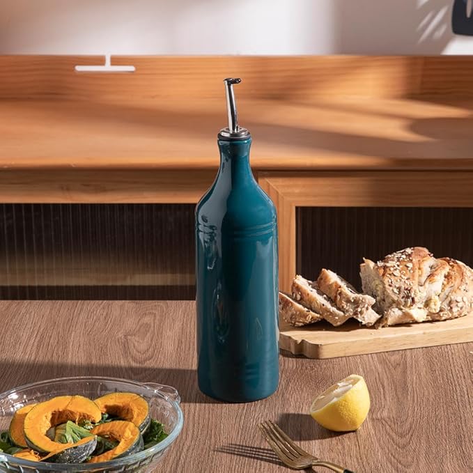 Sweejar Large Ceramic Olive Oil Dispenser Bottle, Opaque Oil Cruet Protects to - Image 4