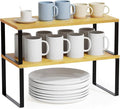 SpaceAid Cabinet Shelf Organizers 2 Pack, Kitchen Counter Rack Shelves Riser by SpaceAid