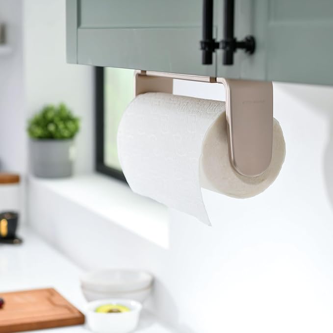simpletome Paper Towel Holder ONE Hand Tear Adaptive Tension Arm Adjustable - Image 2