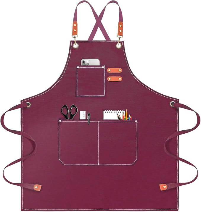 OUNLEN Chef Apron for Men Women Canvas Aprons by OUNLENAPRON