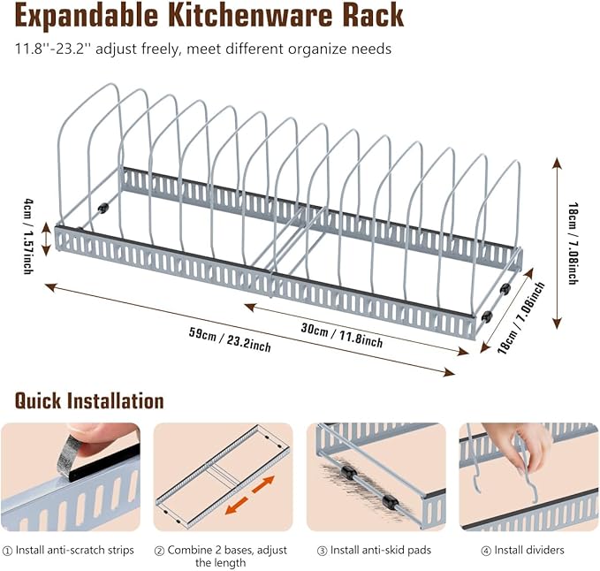 Housolution Cutting Board Organizer Rack, Expandable Baking Tray and Cookie - Image 3