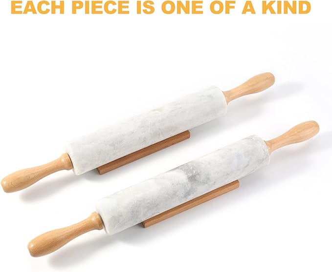 Koville African Natural Marble Rolling Pin, Non-Stick Polished Dough Roller - Image 7