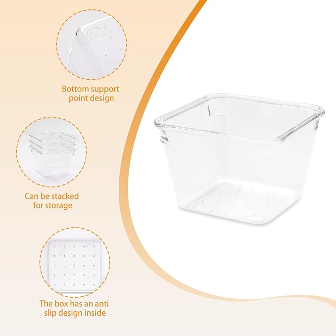 Clear Acrylic Drawer Organizers Set Storage - Image 5