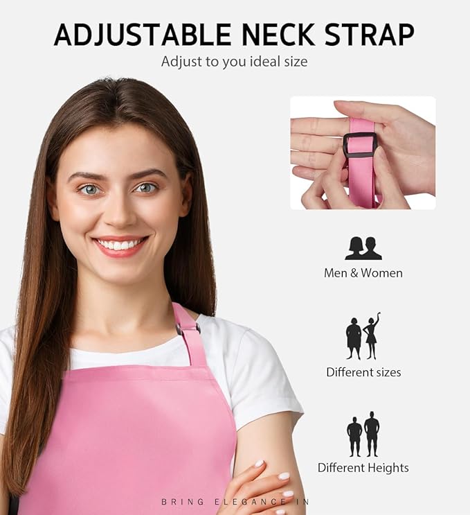 Syntus Apron for Men Women, Adjustable Cooking Kitchen Chef Aprons - Image 4