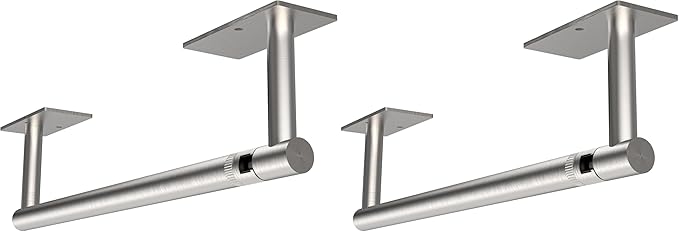 RUACQ Paper Towel Holder Under Cabinet, Wall Mounted or Adhesive Stainless by Ruacq