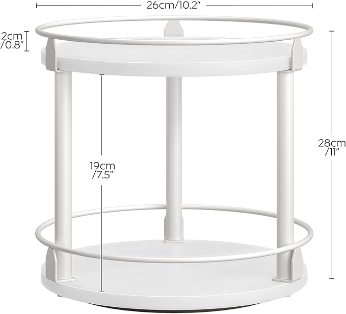 YATINEY Lazy Susan Organizer, Rotating Spice Rack, 2 Tier Spice Turntable - Image 8