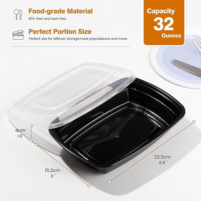 Glotoch Express 32oz 1-Compartment Meal Prep Containers - Image 6