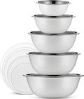 WHYSKO Stainless Steel Mixing Bowl Set, 10 Piece Stainless Steel Mixing Bowls by WHYSKO
