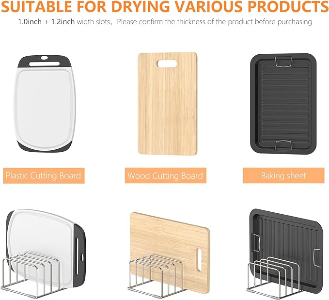 KORRTFID Cutting Board Holder Stand, Chopping Board Storage Rack, Cutting Board - Image 4