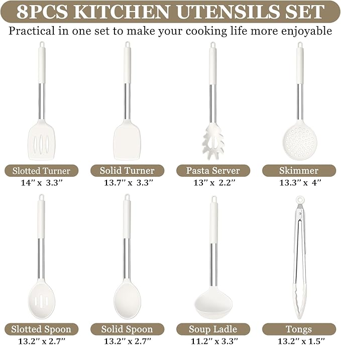 TeamFar Kitchen Utensils, for Nonstick Cookware Cooking Stirring Turning - Image 2