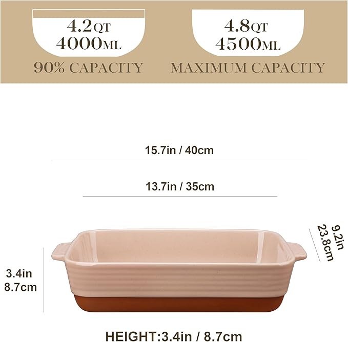 MALACASA 4.8 Qt Ceramic Oven Dish - Image 2