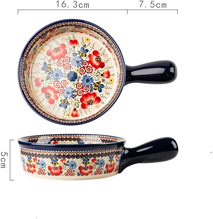 Vintage Flowers Style Ceramic Bakeware Casserole Dish Baking Pan Lasagna Pans - Image 2