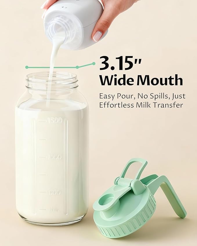 2 Pack - 64oz Glass Breast Milk Pitcher - Wide Mouth - Image 5