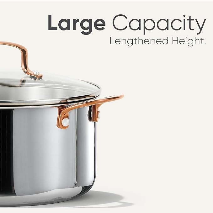 CAROTE 6 Qt Tri-Ply Stainless Steel Stockpot, Non-Toxic Stock Pot - Image 5