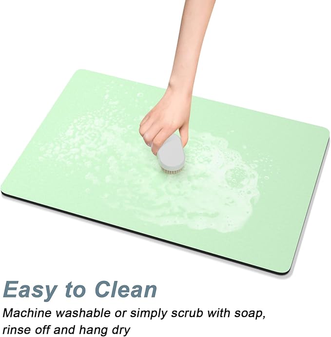 Rnivvi Coffee Mat, Hide Stain Rubber Backed Absorbent Dish Drying Pad - Image 5