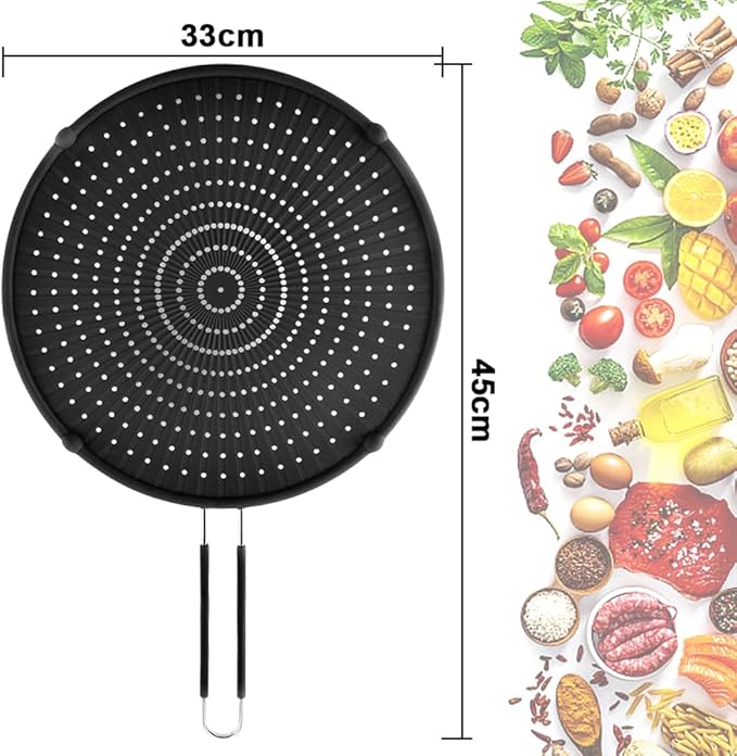 Splatter Screen for Frying Pan, Grease Splatter Guard, Heat-Resistant Splatter - Image 2