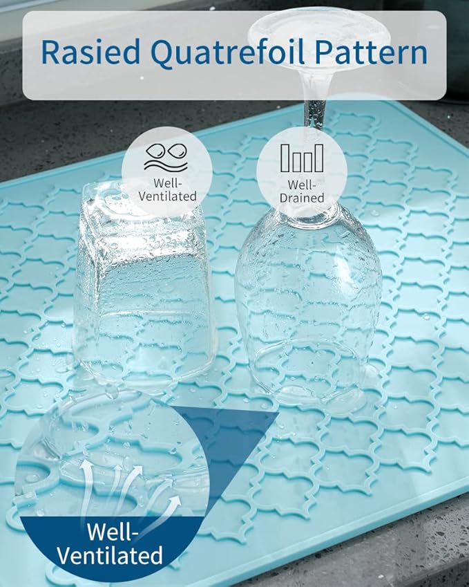 AMOAMI-Dish Drying Mats for Kitchen Counter-Silicone Dish Drying Mat-Kitchen - Image 4