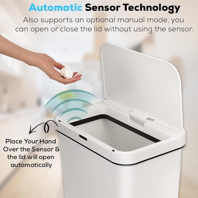 Simpli-Magic 13 Gallon Motion Sensor Touchless Trash Can – Automatic Hands-Free - Image 6