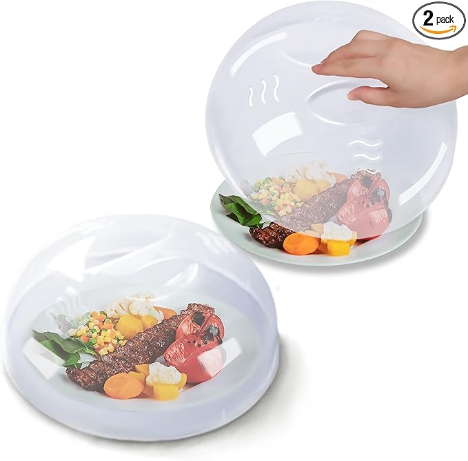 Microwave Cover for Food 2PCS Microwave Splatter Cover Large Microwave Plate by Tusjiain