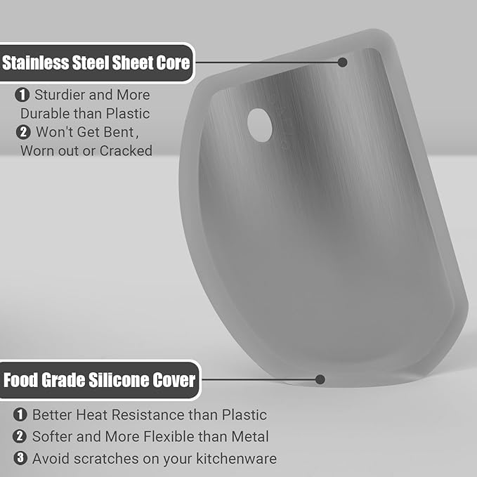 Sapid Flexible Curved Edge Silicone Bowl Scraper, Food Grade Dough Scraper - Image 2