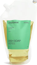 Everneat Liquid Dish Soap Refill | Plant-Based Non-Toxic Dishwashing Liquid with Enzymes | Grease-Cutting Kitchen Soap | 2 refills 16oz – Clear (Unscented)