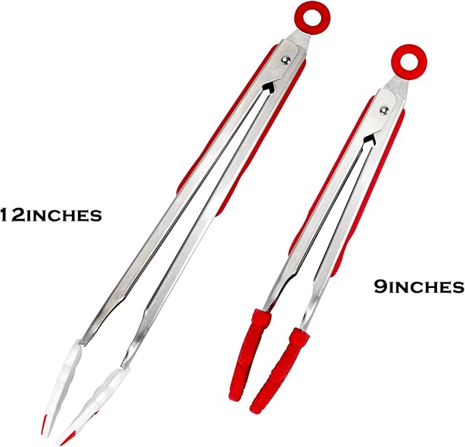 Kitchen Tongs, Premium Stainless Steel, Food-Grade Silicone Tips - Image 2