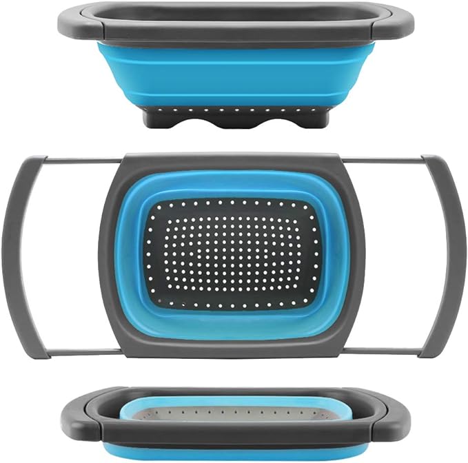 Qimh Colander Collapsible, Colander Strainer Over the Sink Food Colanders by Qimh