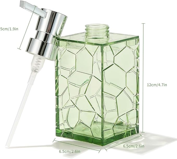 2 Pack Clear Saga Green Rust Proof Soap Dispenser Bathroom, Acrylic Plastic - Image 6