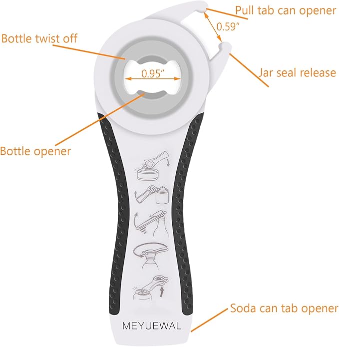 Jar Opener Bottle Opener for Weak Hands, 5 in 1 Multi-Function Can Opener - Image 5