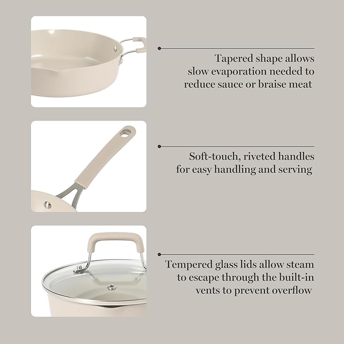 Martha Stewart Heathland Premium Nonstick PFA Free Ceramic Interior 10-Piece - Image 5