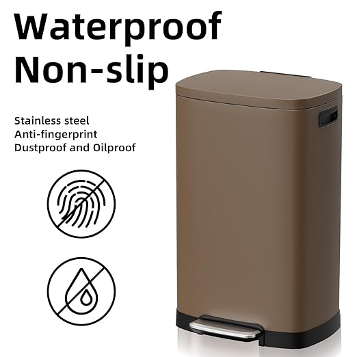 KdbK 13 Gallon Trash Can with Lid, 50L Fingerprint Proof Stainless Steel - Image 5