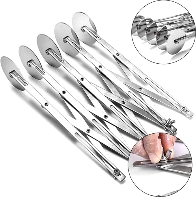 5 Wheel Pastry Cutter, Stainless Pizza Slicer, Expandable Pizza Slicer - Image 5