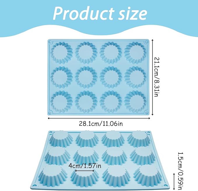 Silicone Peanut Butter Cup Molds, 3 Pack, 12-Cavity Non-stick Candy Chocolate - Image 2